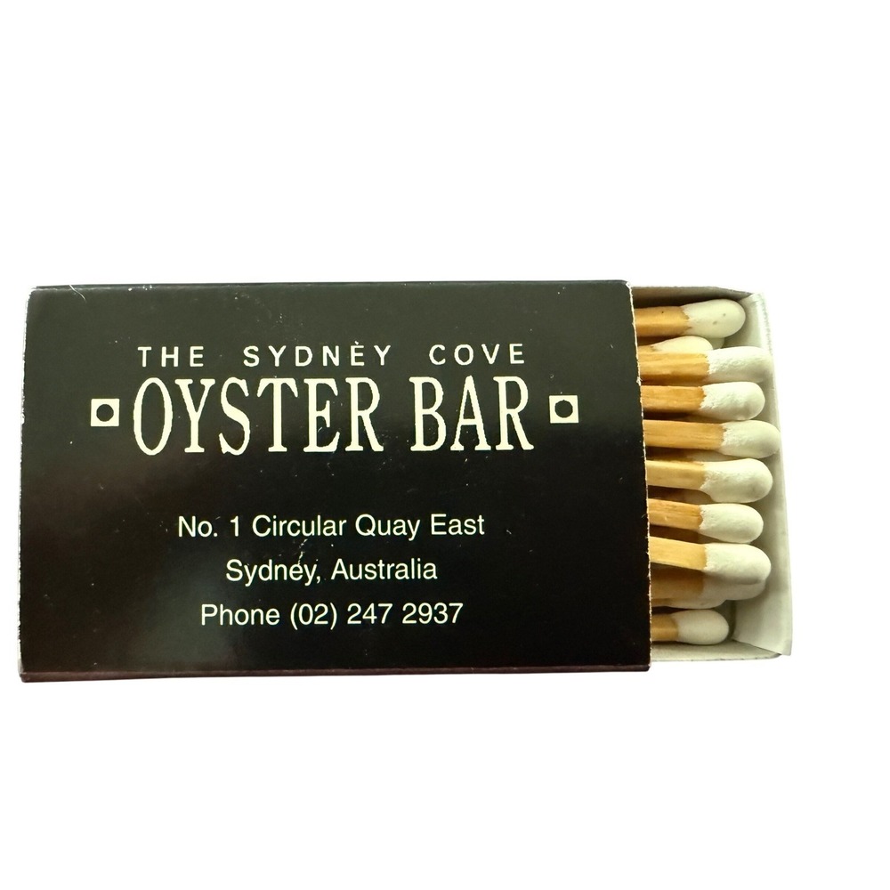 Vintage Sydney Cove Oyster Bar Matchbox Australia Collectible Hanna Match - Picture 1 of 5